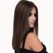 ATAYOU Long Straight Dark Brown Synthetic Wigs For Women Costume With 1 Wig Cap (Dark Brown)