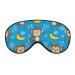 Monkeys and Bananas Soft Sleep Mask with Adjustable Strap Effective Shading Eye Mask Cover Funny Blindfold for Women Men