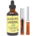 PURA D'OR Organic Jamaican Black Castor Oil, Natural Smoky Scent (4oz + 2 BONUS Pre-Filled Eyelash & Eyebrow Brushes) 100% Pure, Cold Pressed & Roasted, Hexane Free Growth Serum Fuller Lashes & Brows Earthy 1 Count (Pack o