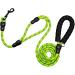 DDSCOLOUR Heavy Duty Dog Leash 5-6ft Long With Double Traffic Handle Reflective Perfect for Medium large dog leash strong Double Handle Lead Greater Control Safety Training (Green) 5ft Green - Buy Online on GoSupps.com