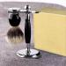 Premium GHQyp Men's Shaving Brush Set - Pure Silberspitz Dachshaar & Stainless Steel Resin Handle | Perfect Gift for Shaving Enthusiasts - Buy Online on GoSupps.com