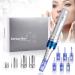 Electrical microneedling pen 0.25-2.5mm Dermapen Dermaron roller Micronic needles PEN Skin care Tool for wrinkles acne scars stretch strips hair loss with 12pin 36pin nano round needles 1 piece (1 Pack)