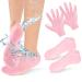 Sibba 2 Pairs Silicone Moisturizing Gloves and Socks Spa Gel Hydrating Gloves for Overnight Bedtime Heal Eczema Sleeping Lotion Hand Treatment Gloves Socks Repair Rough Cracked Dry Chapped Skin