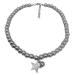 Oralgo's large ball chain vintage pearls collarbone chain versatile punk choker star supporter jewelry for women and girls titanium steel