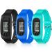 Silicone Fitness Tracker Watch 3 Pcs Walking Running Pedometer Calorie Burning and Step Counting Bracelet Steps Pedometer Watch for Walking Men Women Kids Mint Green Sky Blue Black