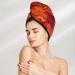 Quick-Dry Hair Towel Wrap with Button | Autumn Leaf Towel Turban for Effortless Hair Drying - Buy Online on GoSupps.com