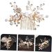 minkissy Pearl Comb Bride Wedding Pearl Hair Clips Wedding Headpiece Wedding Hair Accessories for Brides Bridal Headpieces for Wedding Gold Hair Pearl Tiara Wig Crown Alloy Bridesmaid - Buy Online on GoSupps.com