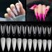 No lifts 1200PCs full cover apartment stiletto form French false nail tips 10 sizes acrylic counterfeit long griffan nails artificial nail art finger tips for salon mani pedi nail design clear & natural