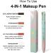4 In 1 Makeup Pen with Eyeliner Eyebrow Pencil Lip Liner Highlighter All-In-One Portable Makeup Pen Multifunction Makeup Easy Switching Make Up Pen for Women - Buy Online on GoSupps.com