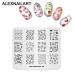 4PCS Nail Art Stamping Plates Set - Christmas Flower Grid Design Stencils with Polish Stamper | Multi-Pattern Nail Art Templates for DIY Manicure - Buy Online on GoSupps.com