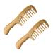 2X Wide Tooth Natural Sandalwood Hair Comb- No Static Wooden Detangling Comb with Smooth Handle