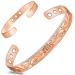 Cigmag 9X Lymphatic Drainage Copper Magnetic Bracelet for Women 99% Solid Pure Copper Ultra Strength Magnet Adjustable with Gift Box(Rose Gold Flower Pattern) Flower Rose Gold