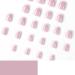 Shop Pink French Press-On Nails - 24 Angular Full Cover Tips for Women & Girls | Short Square Nail Art - Buy Online on GoSupps.com