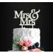 Silver Glitter Mrs & Mrs Cake Topper- Same Sex Wedding Cake Topper Lesbian Wedding Engagement Cake Topper(SILVER)