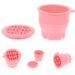 HAKIDZEL Makeup Brush Cleaner Cup Makeup Brush Cleaning Bowl Retractable Silicone Scrub Cup Drying Rack Clean Brush Silica Gel Makeup Brush Cleaner Make Up Brush Cleaner 9.20X9.20X8.60CM Pink - Buy Online on GoSupps.com