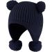 KAKU NANU Toddler Winter Hat with Double Pom Pom | Fleece Lined Beanie for Boys and Girls 2-4 Years - Dark Blue - Buy Online on GoSupps.com