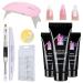 Anself Poly Gel Builder Set Poly Gel Nail Extension + 48Pcs Quick Building Form Tips + LED UV Lamp