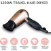 Carmen C80020 Noir Travel Hair Dryer - 1200W Black/Rose Gold with Concentrator Nozzle & Travel Bag - Buy Online on GoSupps.com