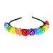 Merroyal Boho Flower Crown Rose Flower Headband Hair Wreath Floral Hair Accessory Rainbow 1 count (Pack of 1)