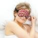 Cartoon Strawberry Flower Sleep Mask for Women | Adjustable Eye Shades with Elastic Strap - Buy Online on GoSupps.com