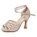 JUODVMP Women's Rhinestone Latin Dance Shoes Satin Ballroom Party Salsa Dance Performance Shoes YCL430 6.5 L430-nude-3 Inch Heel