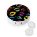 Colors Lips Prints Cute Contact Lens Case Travel Portable Round Contact Storage Box Kit with Mirror for Daily Outdoor
