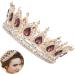 Salmue Handmade Rhinestone Bridal Wreath Tiara | Exquisite Wedding Hair Accessories Carnelian Crown for Brides - Buy Online on GoSupps.com