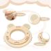 Natural Wooden Biting Ring & Tiger Silicone Toy | BPA-Free Baby Gift | Sustainable Wooden Toys for Infants - Buy Online on GoSupps.com