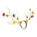 minkissy Antler Headband Adult Costumes Horns Headband Floral Hair Accessories Christmas Headbands Deer Horns Cosplay Branch Hair Hoops Xmas Party Head Hoops Plush Fabric Headwear Fabric