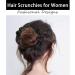 2 PCS Satin Silk Hair Scrunchies for Thick, Curly, and Thin Hair - Black & Brown - Buy Online on GoSupps.com