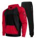 Hanxiulin men's training suit jogging suit sports suit sports suit cotton training suits pants men training suit sports pants and training jacket red 3xl
