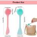 Silicone Face Scrubber | 4-in-1 Soft Facial Cleansing Brush for Pore Cleansing Blackhead Removal & Gentle Exfoliating - Green & Pink - Buy Online on GoSupps.com