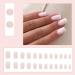 JUSTOTRY 24 Pcs French Press Medium Milky False Nails with Nail Glue - Glossy Square Fake Nails for Women and Teens - Buy Online on GoSupps.com
