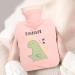 Spiral Hot Water Bottle 500ml - Cartoon Dinosaur Leak-Proof Heating Pad for Sore Muscles (Pink) - International Shipping - Buy Online on GoSupps.com