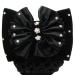 JUSTFOX - Hair clip with hair net with flowers and rhinestones decorated bow
