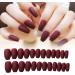 Beaupretty Wine Red Coffin Nails Full Cover Matte False Nails French Acrylic Press On Nails for Women 24pcs - Buy Online on GoSupps.com