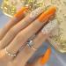 Sethexy Sparkle Long Ballerina False Nails - Shiny Bling Coffin Acrylic Press-On Nail Tips (24 pcs Orange) for Women & Girls - International Shipping - Buy Online on GoSupps.com