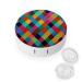 Contact Lens Case Colorful Plaid Portable Travel Contact Lens Box Contact Lens Storage Box