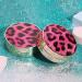 Pink Leopard Print Contact Lens Case Portable Contact Lens Case Contact Lens Case Set with Mirror Tweezers Wearing Stick Suitable for Daily Travel and Contact Lens Storage (Round) - Buy Online on GoSupps.com