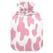 Pink Cow Texture Hot Water Bottle with Cover Hot Water Bottles for Pain Relief Hot Water Bottle Water Bag Heating Bag for Sports Injuries 2L