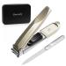 Donruby Nail Clipper Set  15mm Wide Easy Press Lever Nail Clipper Professional Fingernail Clipper and Toenail Clipper with Sharp Curved Blade and Nail File Built for Men  Women Seniors (Nickel Color)