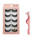 False Eyelashes 10 Pairs 3D Artificial Eyelashes Set Reusable Natural Eyelashes with Eyelash Tweezers (G604)