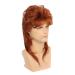 Men's Orange Curly Mullet Wig | 70s 80s Retro Punk Rocker Disco Costume | Synthetic Full Wig for Cosplay - Buy Online on GoSupps.com