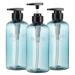 Segbeauty Shampoo Bottles with Pump, 16oz Empty Refillable Shower Bottle, 3 Pack 500ml Plastic Reusable Squeeze Lotion Dispenser for Shampoo and Conditioner Body Wash Liquid Soap Gel Bathroom Hotel Blue 16.9oz