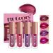 AKARY Glitter Metal Lip Gloss Set 4 color Valentine's Day Liquid Diamond Shimmer Metallic Lipstick Waterproof Long Lasting Professional Makeup Kit Colourful Non-Sticky Lip Gloss
