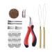 Hair Extensions Kit: I-tip Hair Pliers Pulling Needle Loop Threader and 500 Pieces 2.5mm Hair Extension Nano Beads Rings (Dark Blonde)