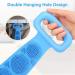 Silicone Bath Brush for Shower - Back Body Scrubber Belt - Easy to Clean & Exfoliate - Blue - Buy Online on GoSupps.com