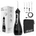 Seago Water Dental Flosser Oral Irrigator with 3 Modes Cordless Water Teeth Cleaner with 5 Jet Tips IPX7 Waterproof Rechargeable Portable Powerful Flosser for Teeth for Travel & Home Braces(833 Black