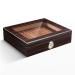 Portable Transparent Window Spain Cedar Cigar Case Wood Travel Cigar Humidor Set with Humidifier Hygrometer red Storage Box