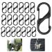 Golrisen 20 pcs shae shape carabiner 50mm key fans carabiner hook black carabiner key mini double carabiner climbing metal buckle s carabiner for hikes free fishing camping travel